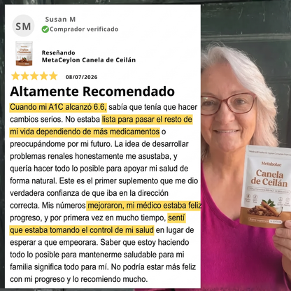 Canela de Ceilán 7200 mg equivalente con aceite MCT